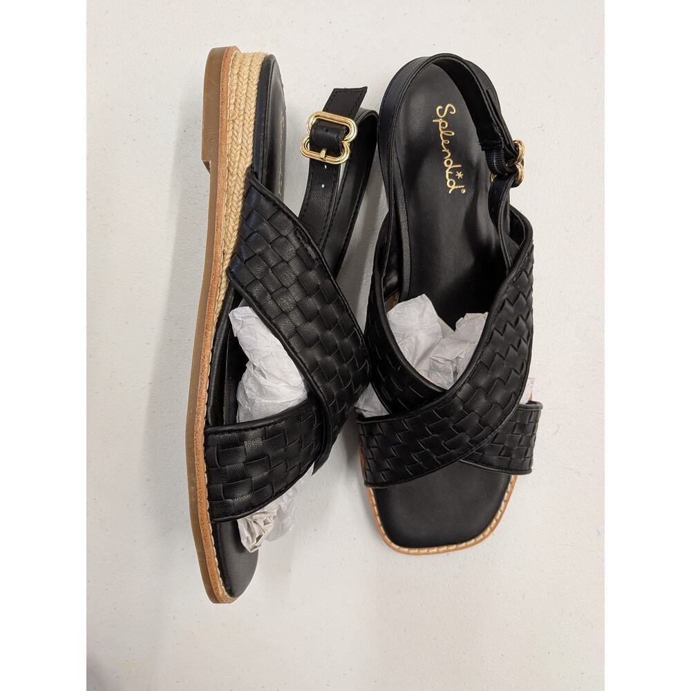 Splendid Black Woven Sandals Size 10 Slingback Strap Espadrille Casual